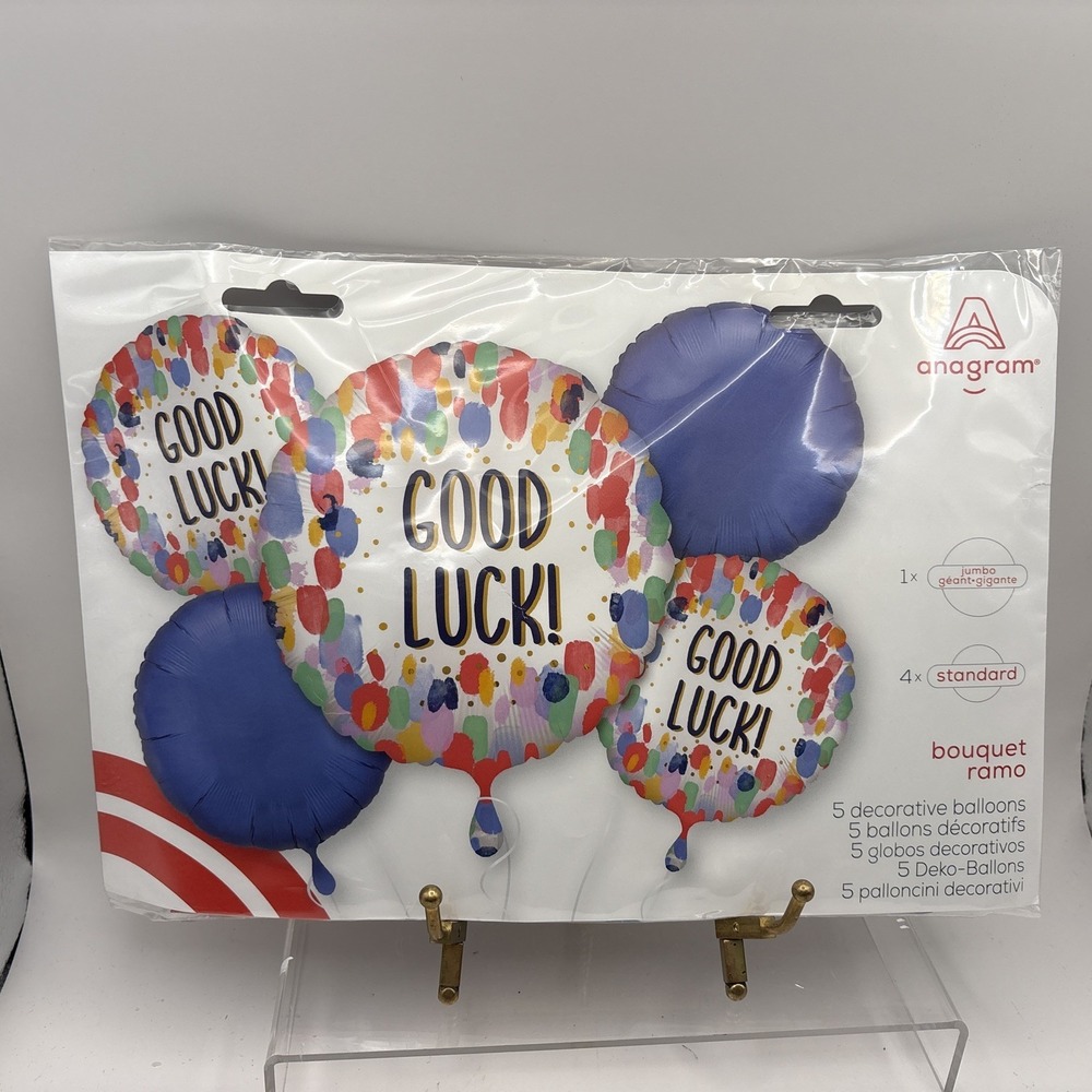 Anagram Balloon Bouquet‎ Good Luck~Includes 5 Decorative Balloons